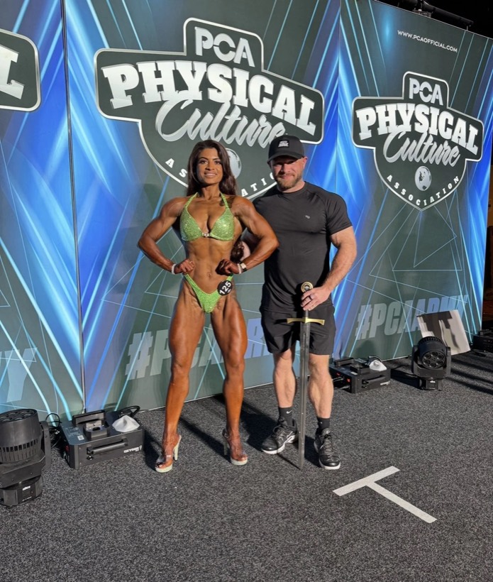 Team CJM competitor on stage