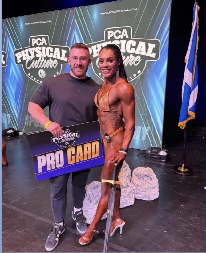 Team CJM competitor on stage